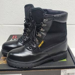 New Women's Rocky Black Leather Combat Boots 7.5M Gore-Tex Eliminator 2.2 Series